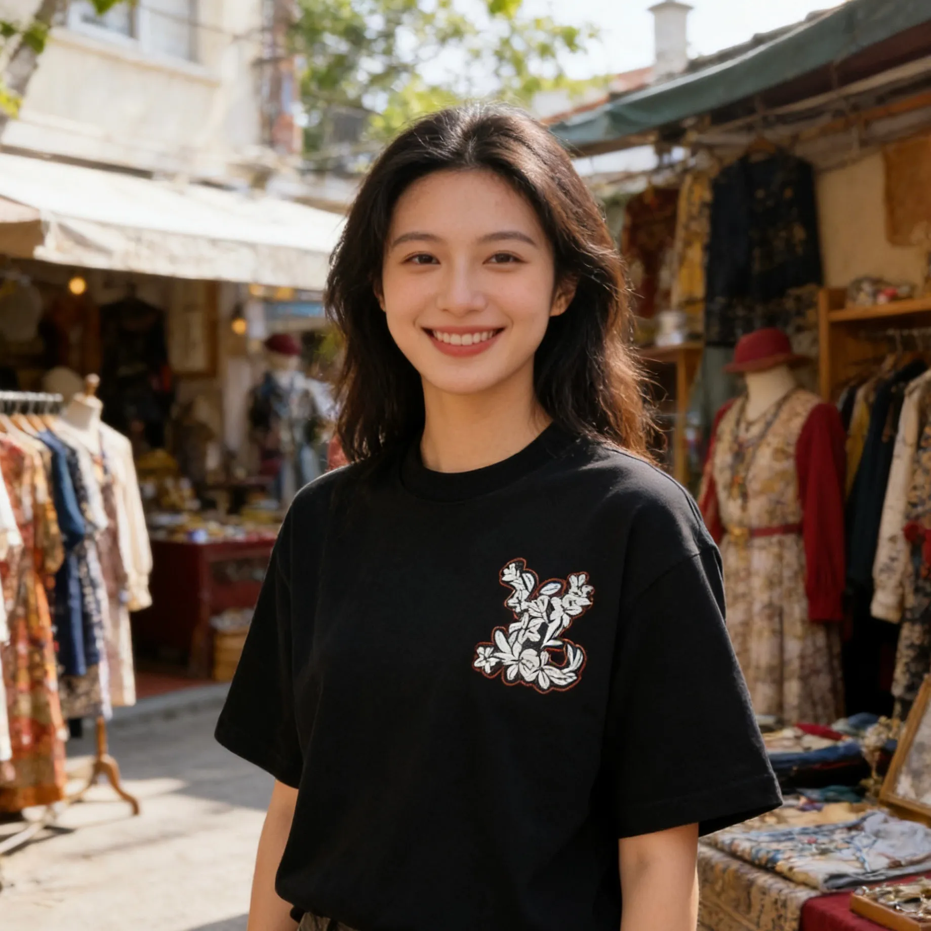 Louis Vuitton/Louis Vuitton floral embroidered short sleeves